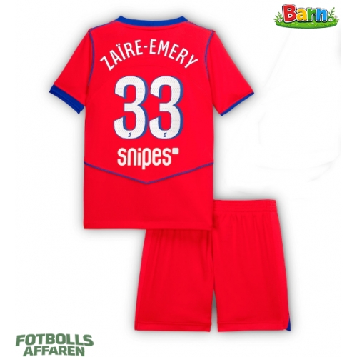 Paris Saint-Germain Warren Zaire-Emery #33 Tredjeställ Barn 2025-26 Kortärmad (+ Korta byxor)